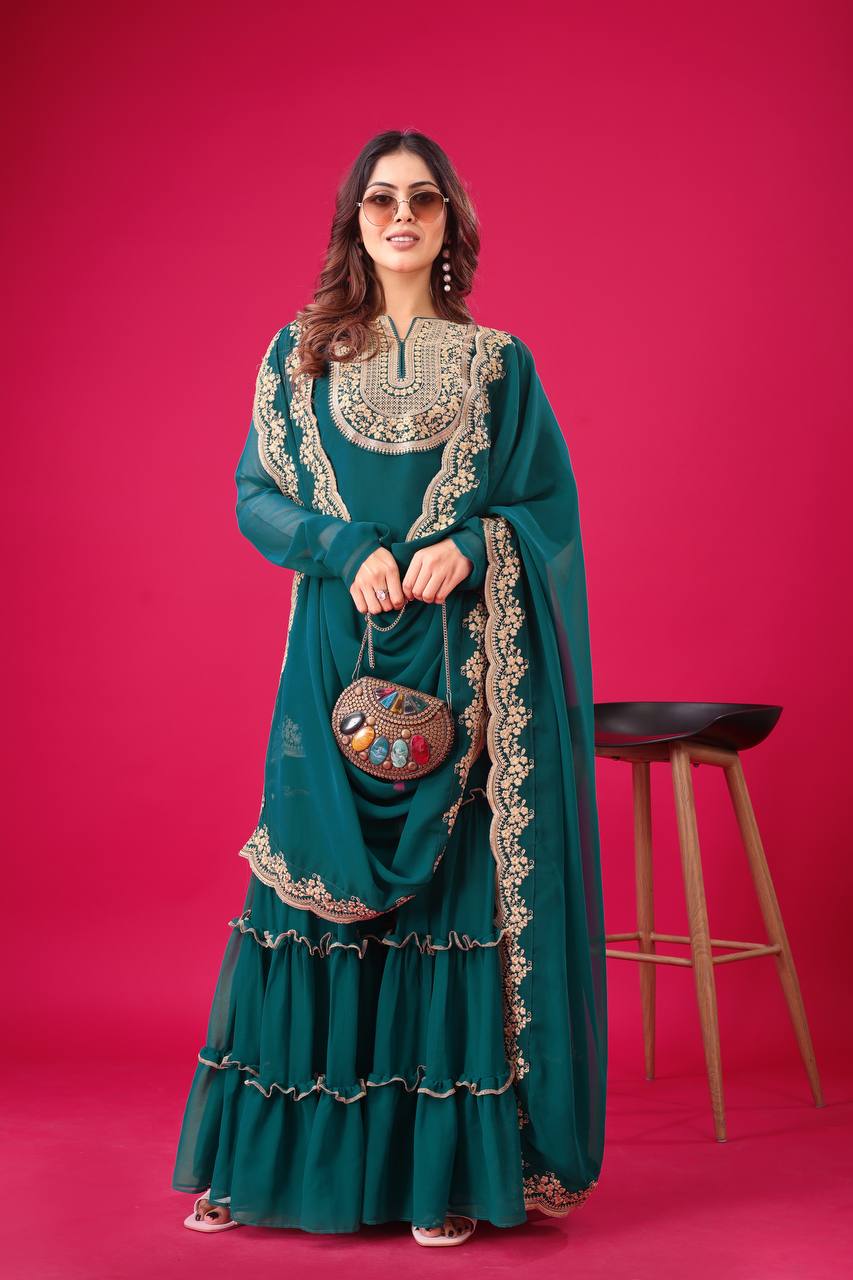 Tales of Tradition A Vintage-Inspired Sharara Ensemble