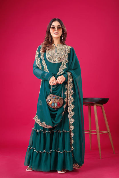 Tales of Tradition A Vintage-Inspired Sharara Ensemble