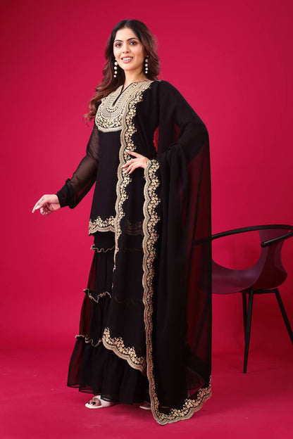 Tales of Tradition A Vintage-Inspired Sharara Ensemble