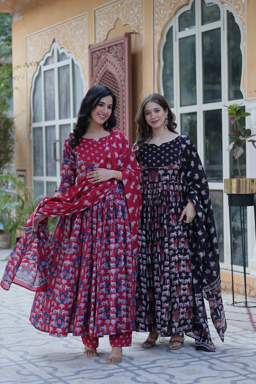 Mahira Grace In Vibrant Pure Cotton Suit