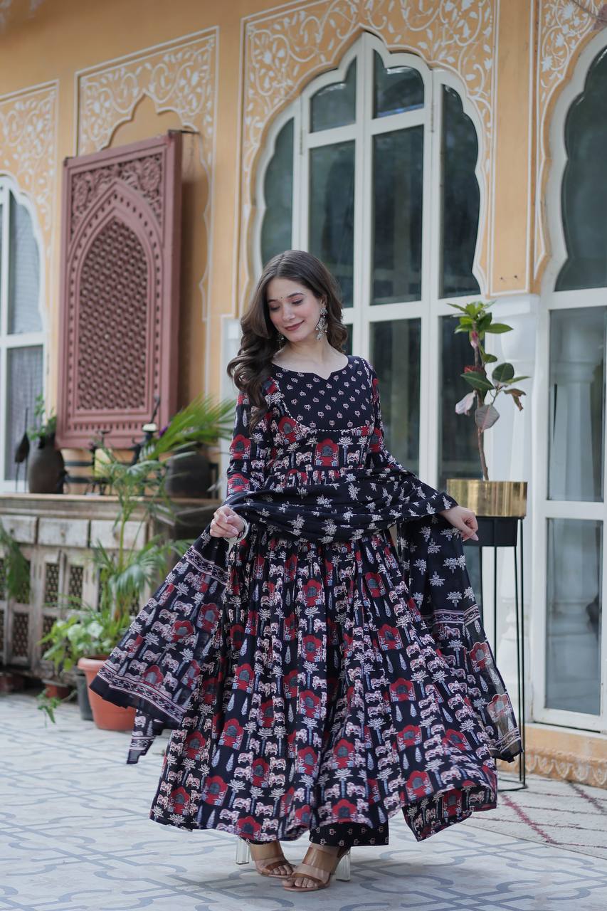 Mahira Grace In Vibrant Pure Cotton Suit