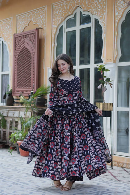 Mahira Grace In Vibrant Pure Cotton Suit