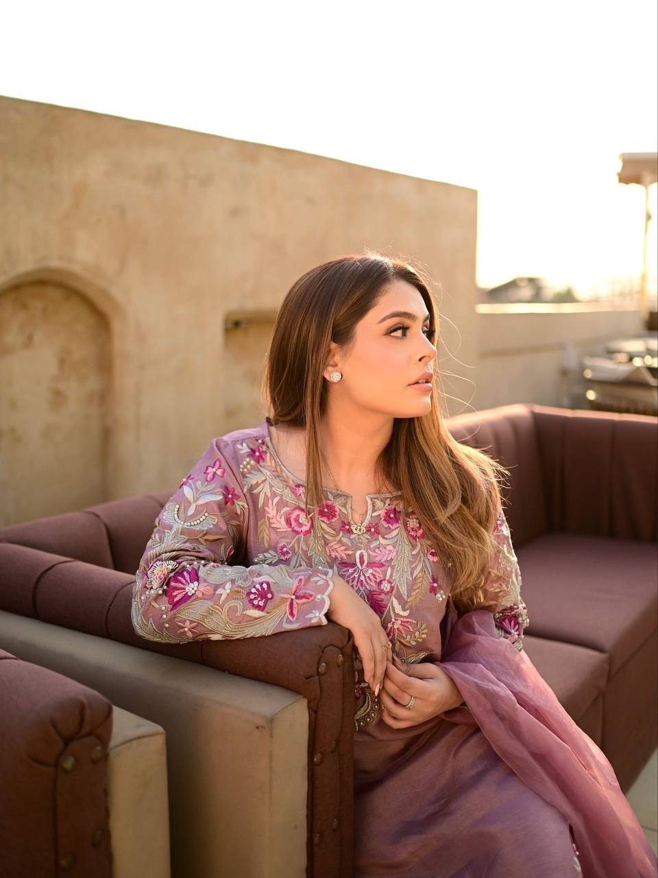 Disha  Natural Crep Silk Top-Bottom Suit