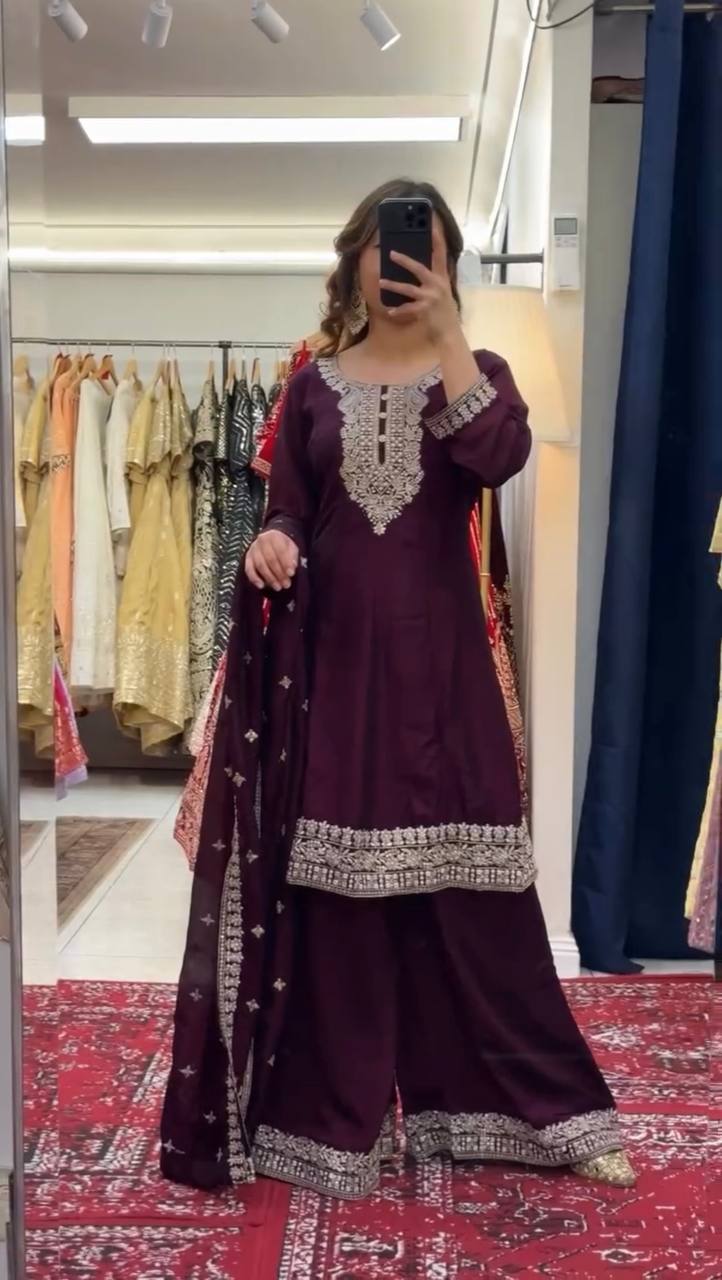 Prexsha Chinon Silk Thread With Sequnce Suit