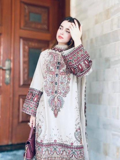 Zimal Beige Ethnic Ensemble Kurti Plazzo Set