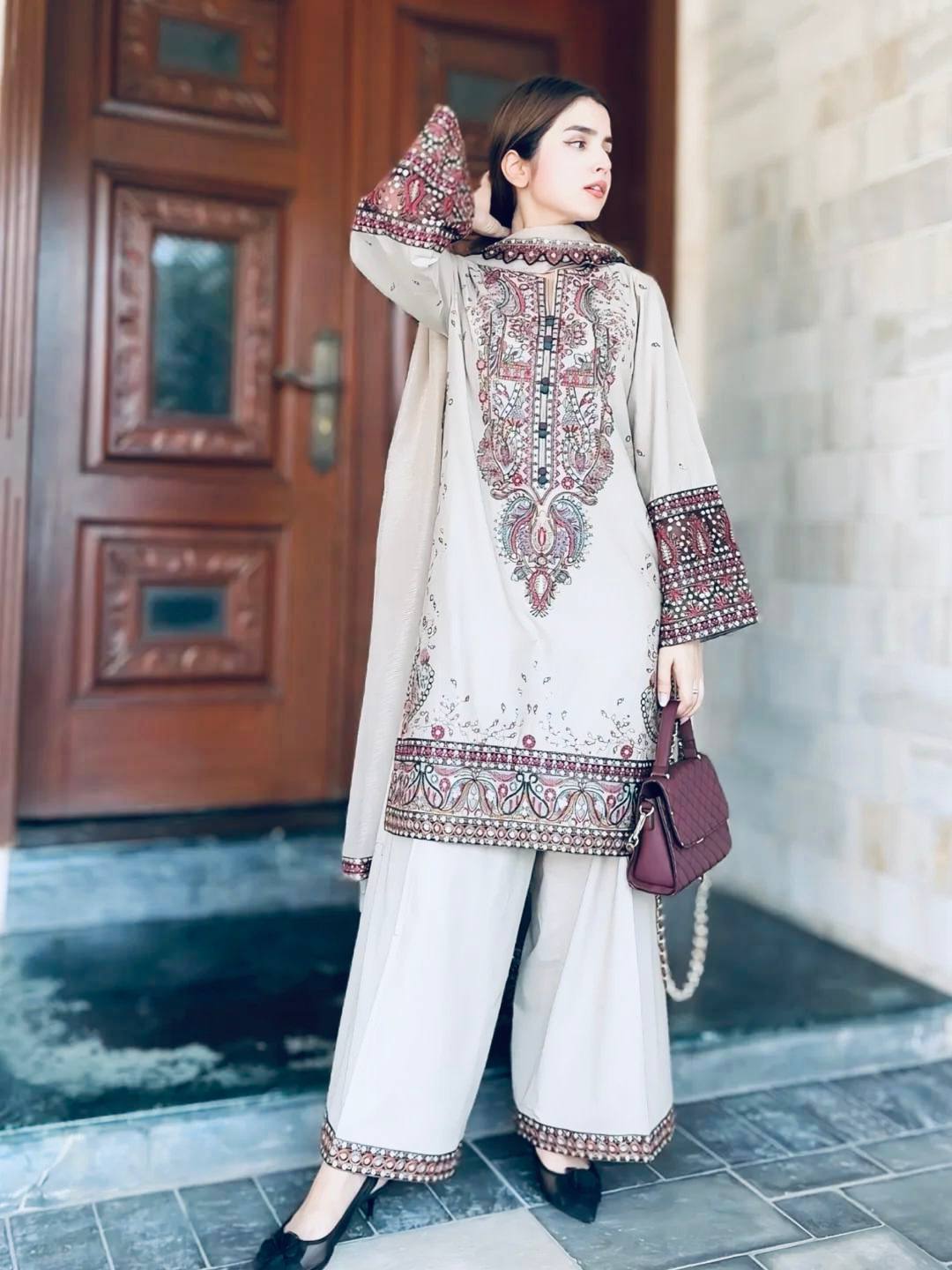 Zimal Beige Ethnic Ensemble Kurti Plazzo Set