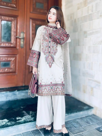 Zimal Beige Ethnic Ensemble Kurti Plazzo Set