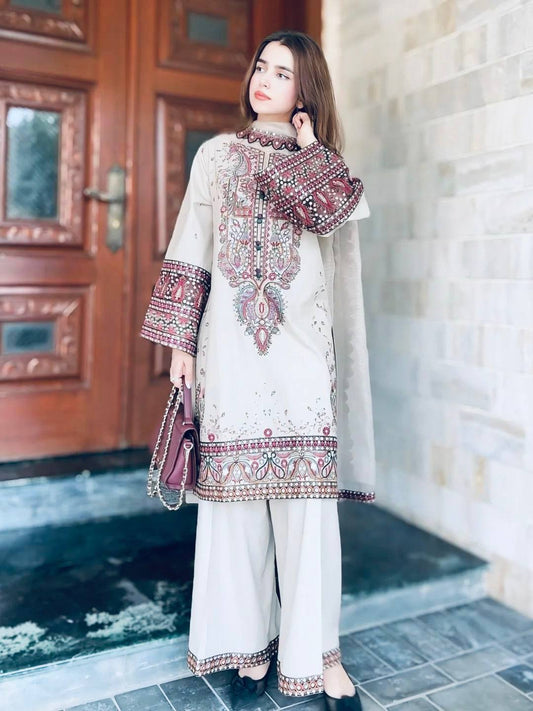 Zimal Beige Ethnic Ensemble Kurti Plazzo Set