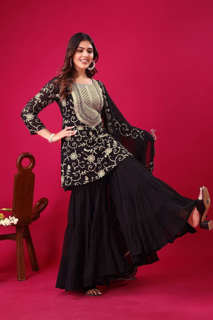 Royal Plum Elegance The Luxe Sharara Set