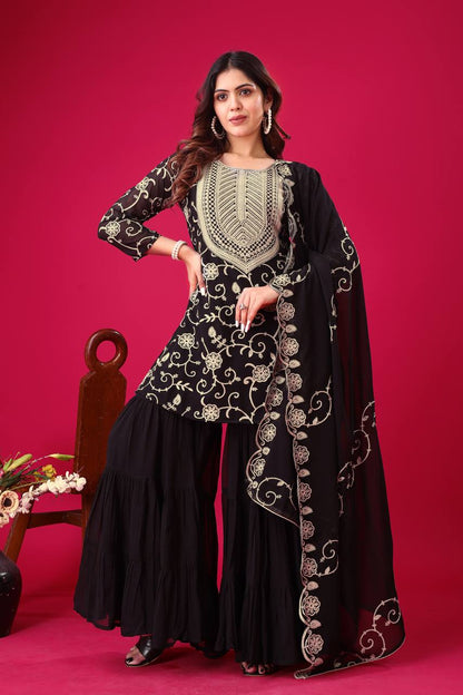 Royal Plum Elegance The Luxe Sharara Set