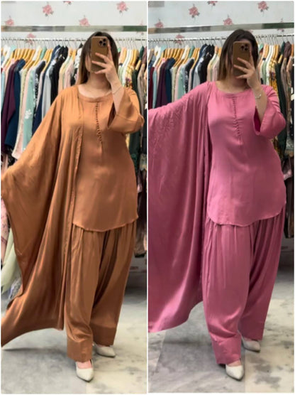 Timeless Grace: Plain Farshi Salwar Sets in Luxe Shades