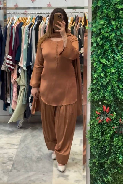 Timeless Grace: Plain Farshi Salwar Sets in Luxe Shades