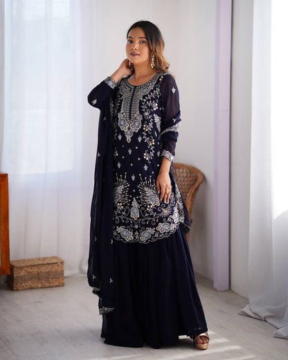 Aayna Faux Georgette Tradition Sharara