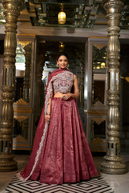 Moonlit Ivory & Frosted Silver Lehenga Choli