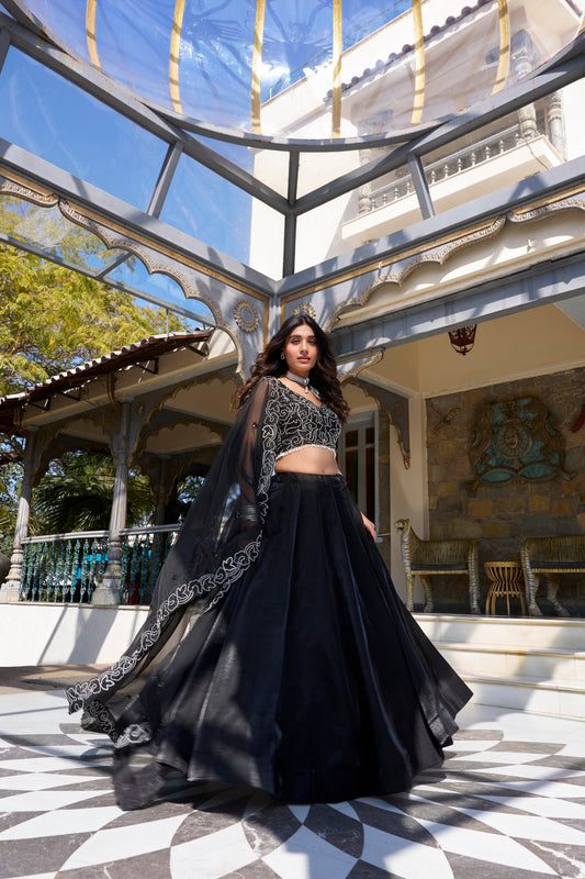 Farisha Black Tradition Graceful Style Lehenga