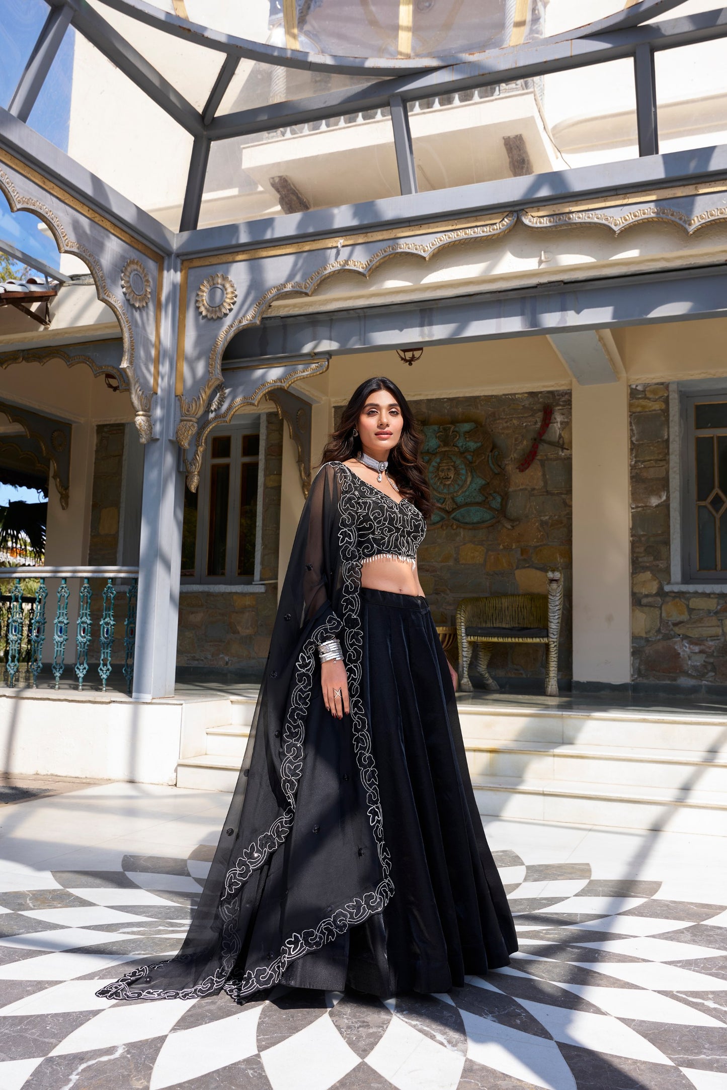 Farisha Black Tradition Graceful Style Lehenga