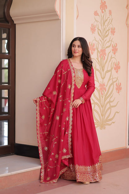 Adah Festive Charm Embroidered Readymade Gown