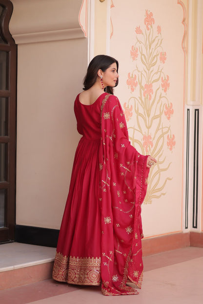 Adah Festive Charm Embroidered Readymade Gown