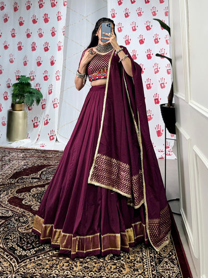 RustRegalia Silk Pure Chanderi Lehenga Choli