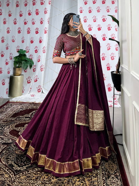 RustRegalia Silk Pure Chanderi Lehenga Choli