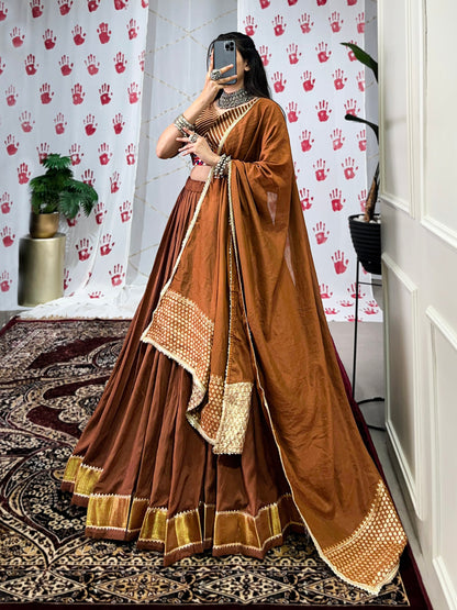 RustRegalia Silk Pure Chanderi Lehenga Choli