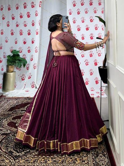 RustRegalia Silk Pure Chanderi Lehenga Choli