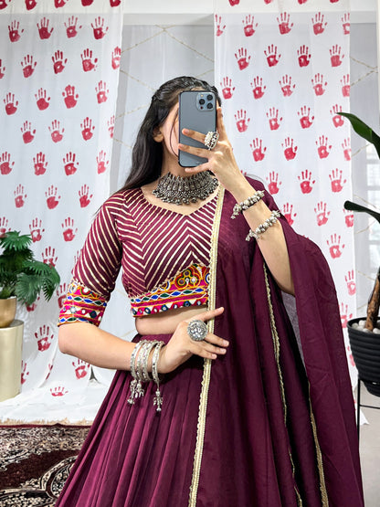 RustRegalia Silk Pure Chanderi Lehenga Choli