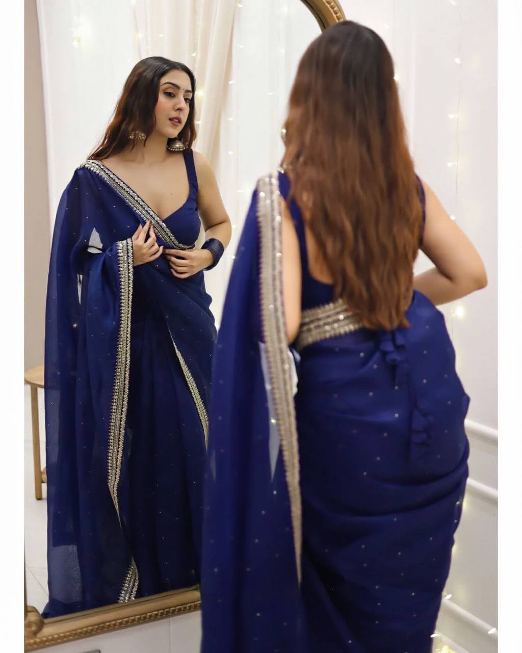 Enchanting Blue Elegance Saree