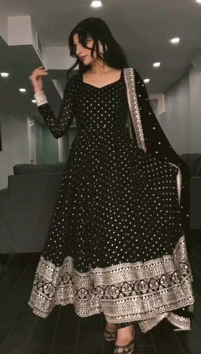 Nargis Noir The Regal Black Anarkali
