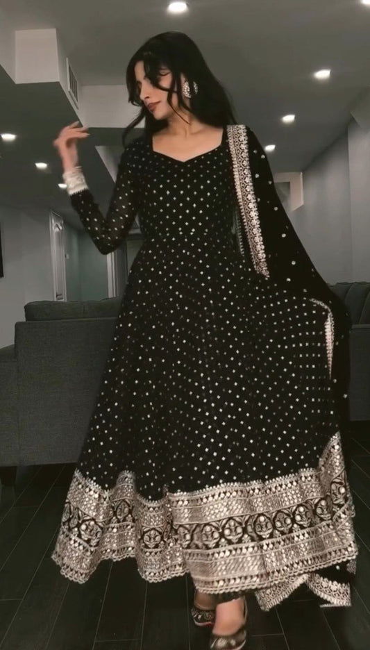 Nargis Noir The Regal Black Anarkali