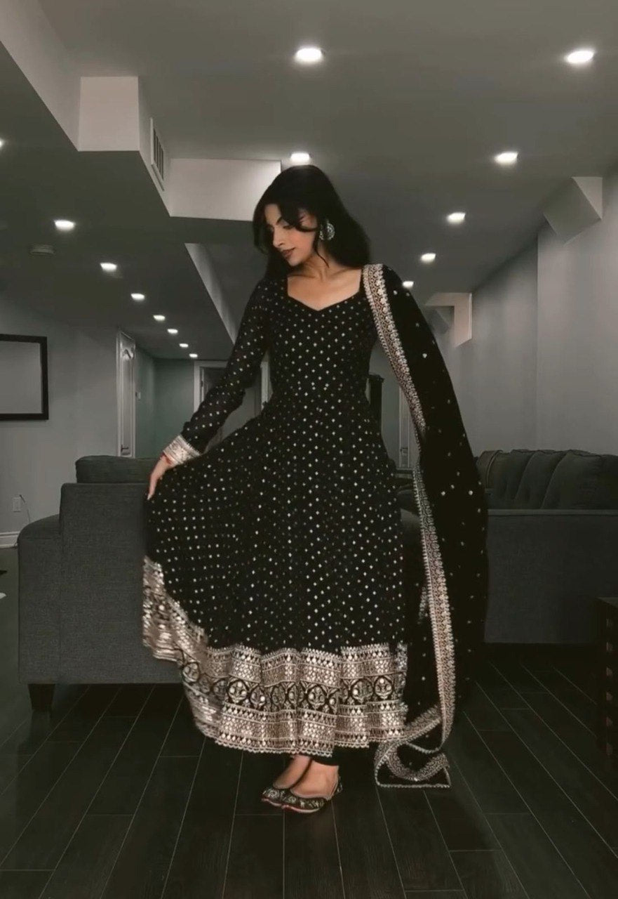 Nargis Noir The Regal Black Anarkali