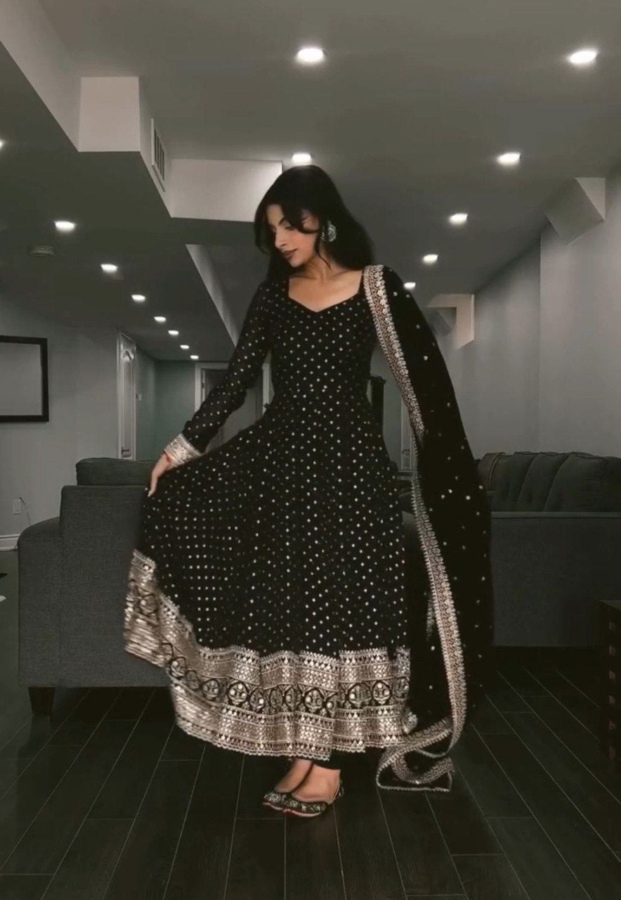 Nargis Noir The Regal Black Anarkali