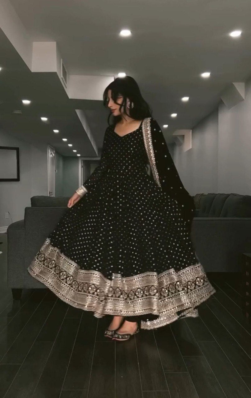 Nargis Noir The Regal Black Anarkali