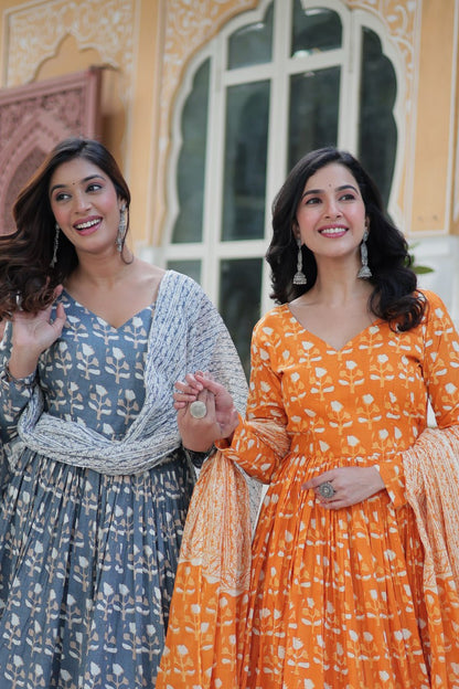 Nivya Twins Aura of Tradition Pure Cotton Gown