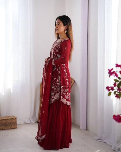 Aayna Faux Georgette Tradition Sharara