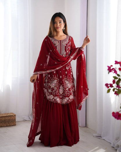 Aayna Faux Georgette Tradition Sharara