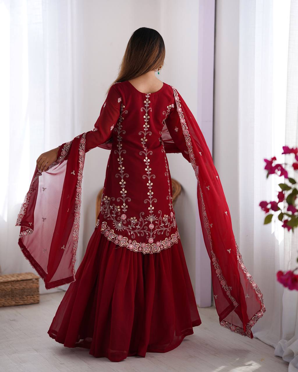 Aayna Faux Georgette Tradition Sharara