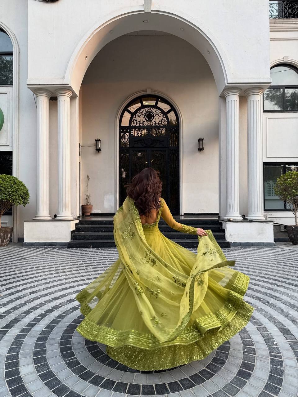 Miesha Butterfly net Designer Party Wear Gown Set