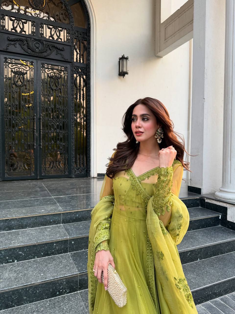 Miesha Butterfly net Designer Party Wear Gown Set