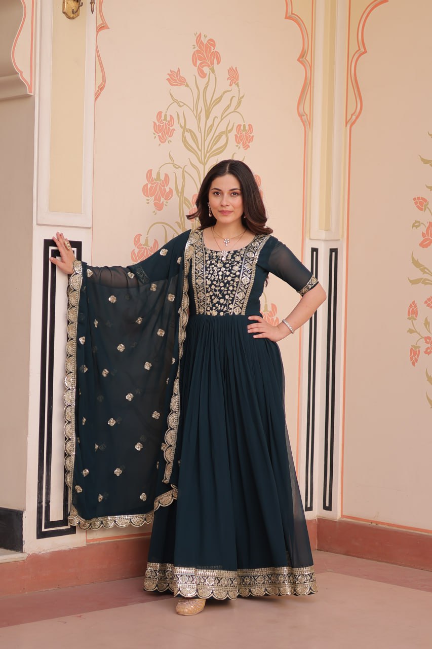 Jashn-e-Jaam Gold Embroidery Gown