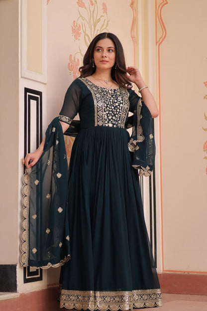 Jashn-e-Jaam Gold Embroidery Gown