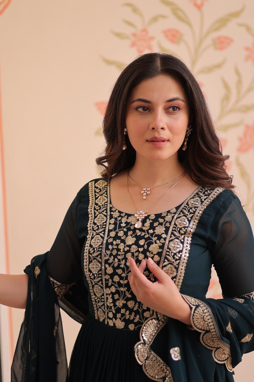 Jashn-e-Jaam Gold Embroidery Gown