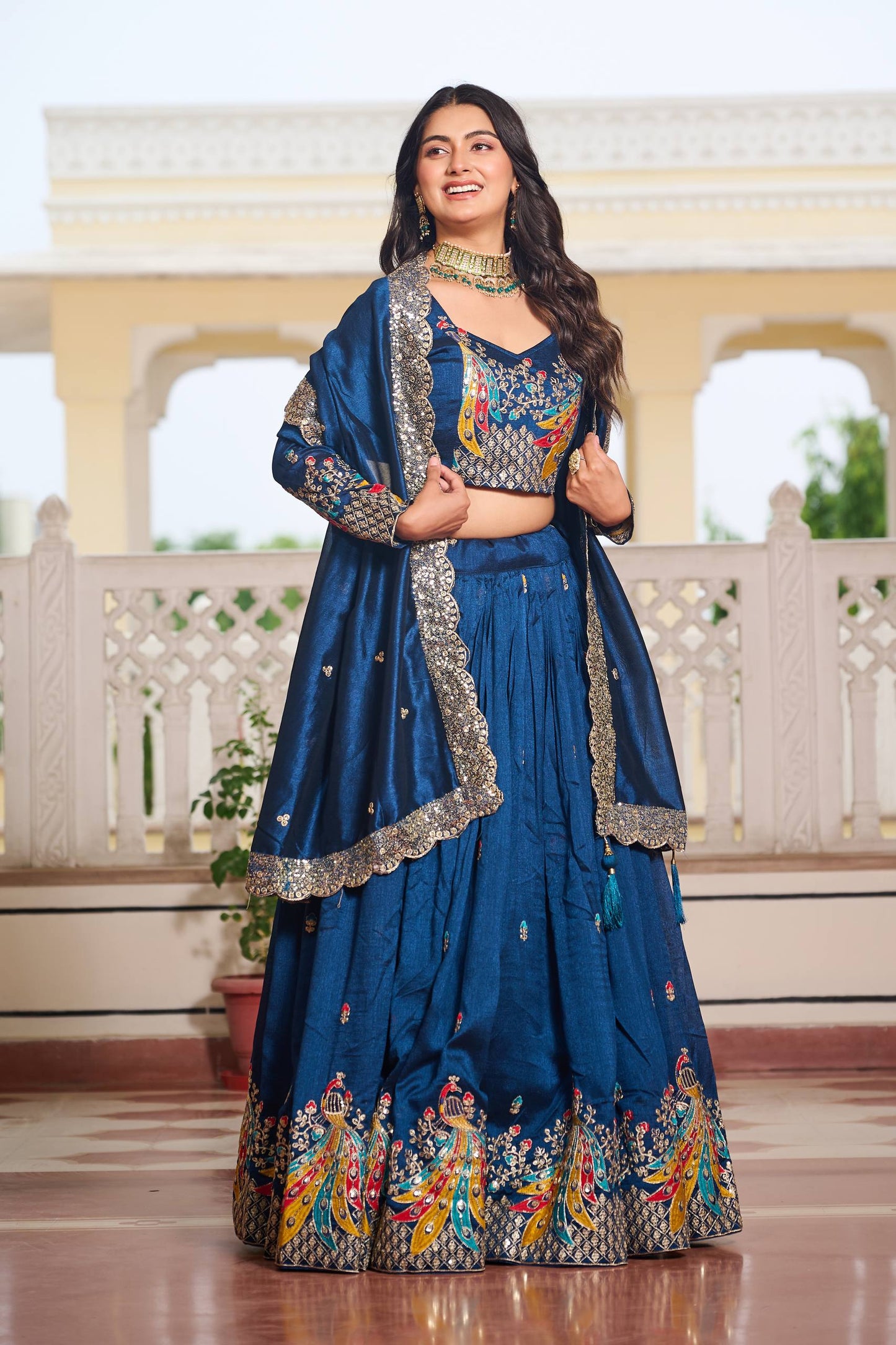 Naira’s Regal Aura Heavy Embroidery Sequence & Thred Work Lehenga Choli