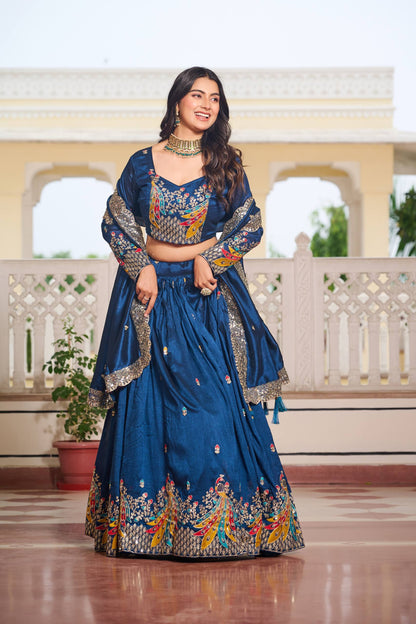 Naira’s Regal Aura Heavy Embroidery Sequence & Thred Work Lehenga Choli