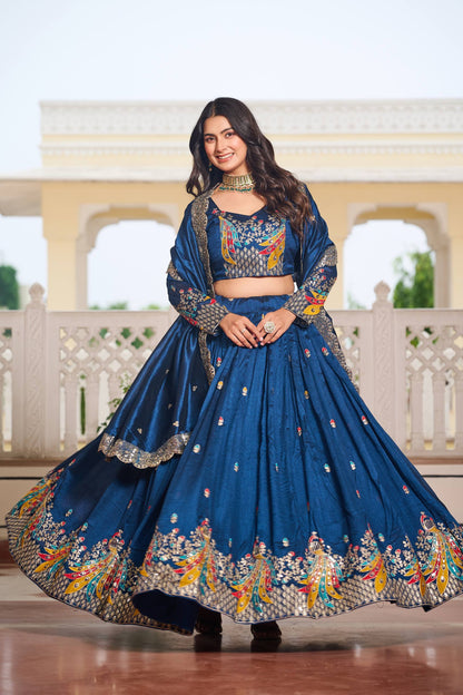Naira’s Regal Aura Heavy Embroidery Sequence & Thred Work Lehenga Choli