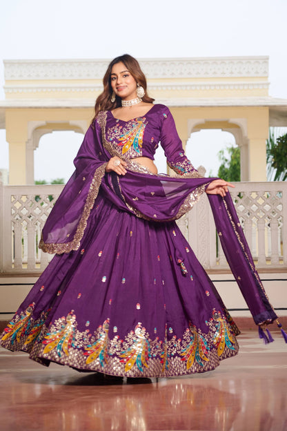 Naira’s Regal Aura Heavy Embroidery Sequence & Thred Work Lehenga Choli