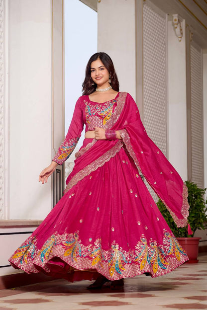 Naira’s Regal Aura Heavy Embroidery Sequence & Thred Work Lehenga Choli