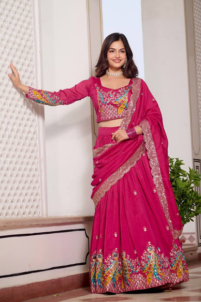 Naira’s Regal Aura Heavy Embroidery Sequence & Thred Work Lehenga Choli