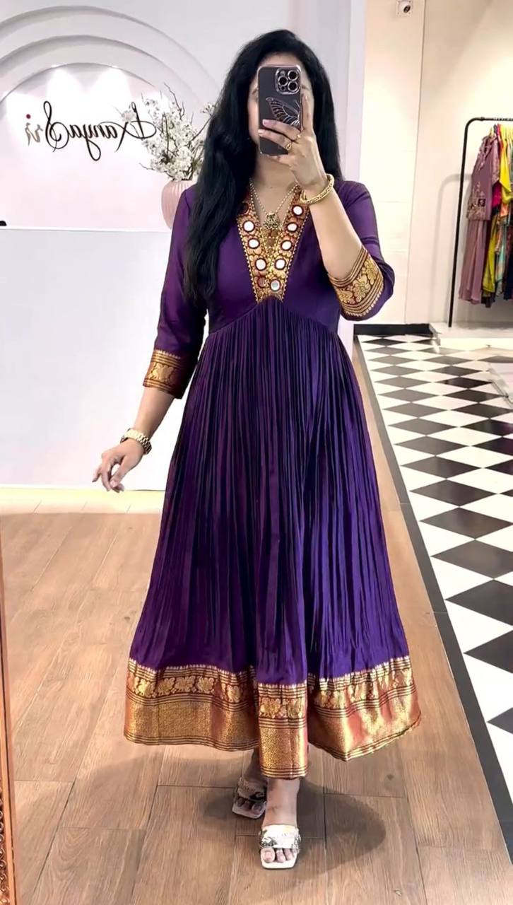 Golden Hour Glamour: Handcrafted Mirror Neckline Gown