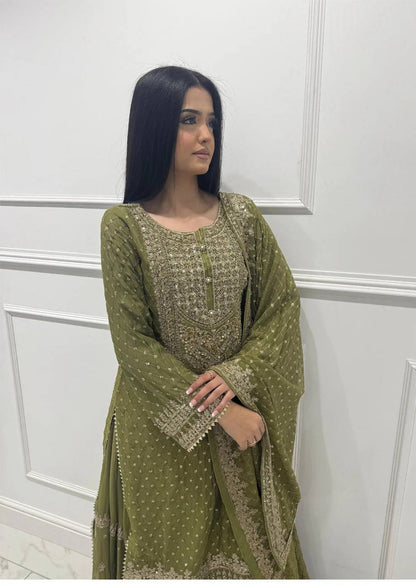 Sharvee Leher Georgette Sharara Set